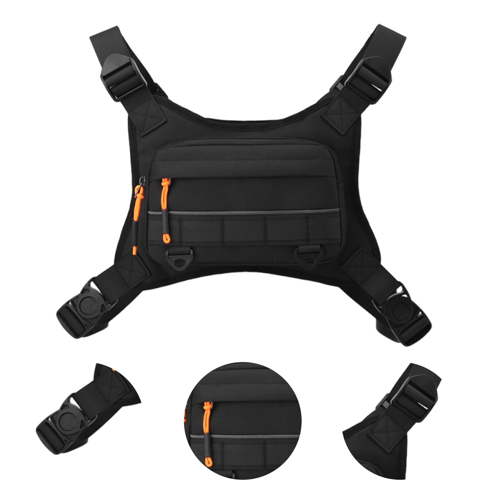 Reflective Vest Cycling - Tas Rompi Outdoor dengan Strip Reflektif,